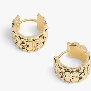 Coach Gold-Tone Signature Link Hoop Earrings
